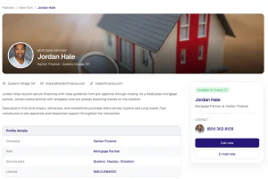 Example Realtyless mortgage partner profile featured on an FSBO posting